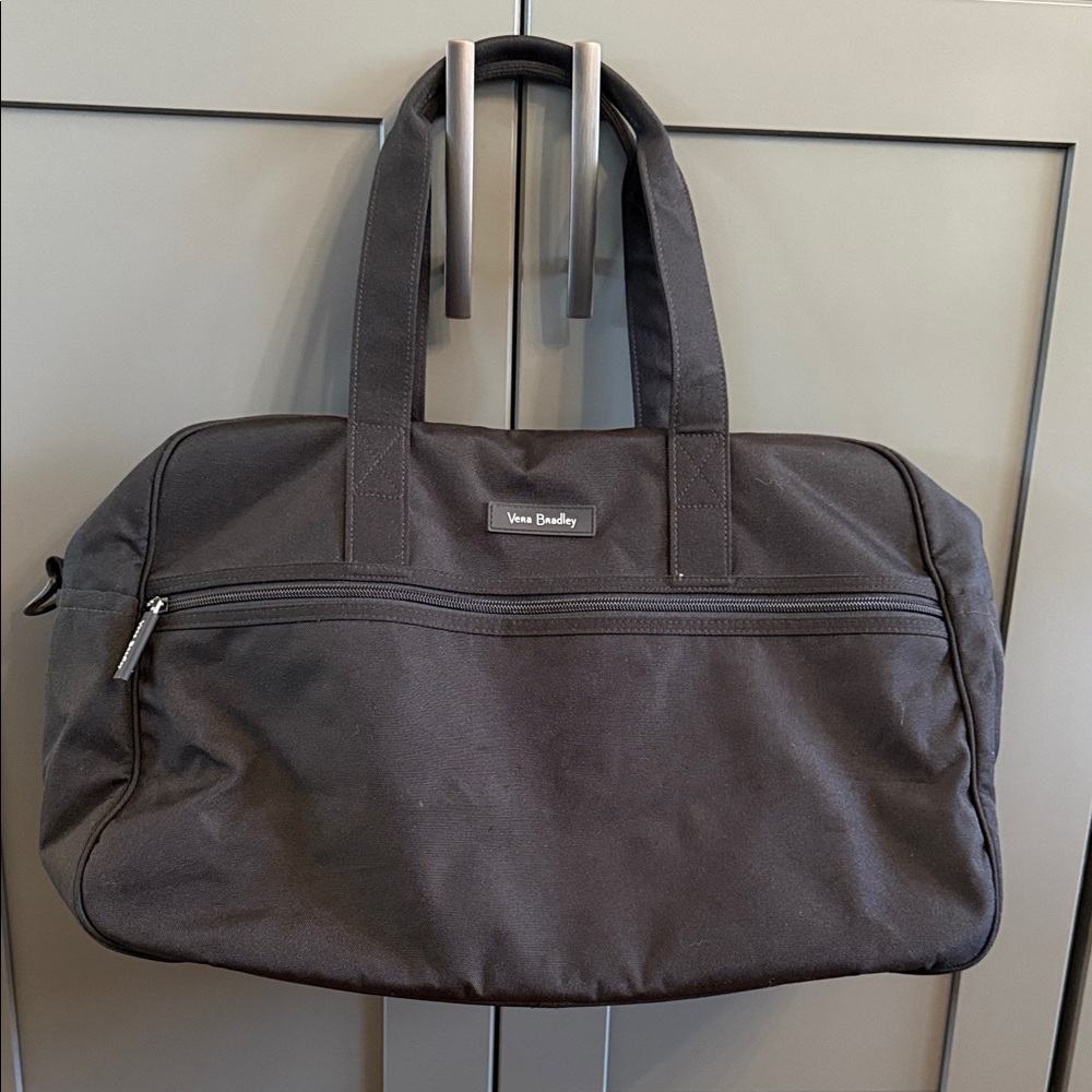 Vera Bradley Small Black Duffel Bag with Front Zip Pocket